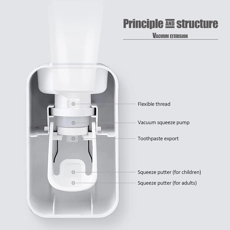 Toothpaste Dispenser Wall Mounted Automatic Toothpaste Squeezer Bathroom Accessories Toothpaste Holder Rack