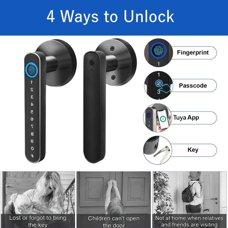 Keyless Entry Smart Door Lock with Fingerprint Recognition and Tuya App Control