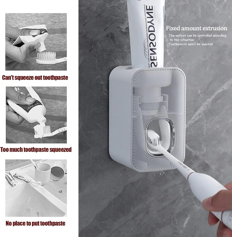 Toothpaste Dispenser Wall Mounted Automatic Toothpaste Squeezer Bathroom Accessories Toothpaste Holder Rack