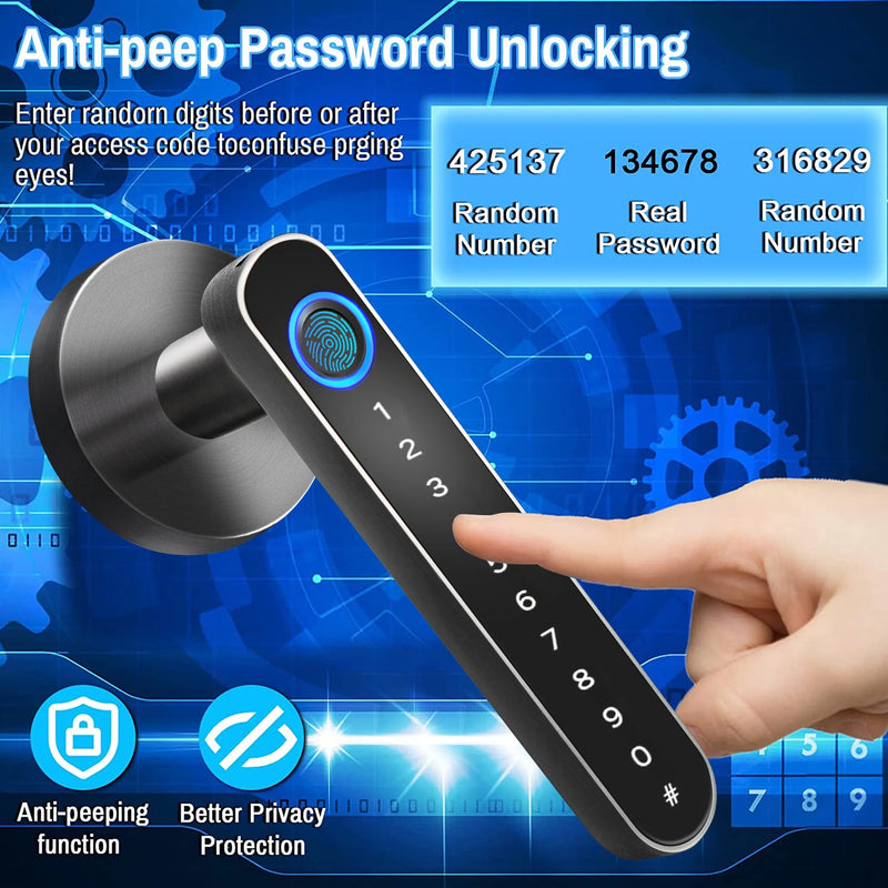 Keyless Entry Smart Door Lock with Fingerprint Recognition and Tuya App Control