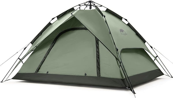 Camping Tent, 3 Person 4 Person Tent for Camping, Easy Setup Instant Pop up Tents for Camping (3 Person-Gray Green)